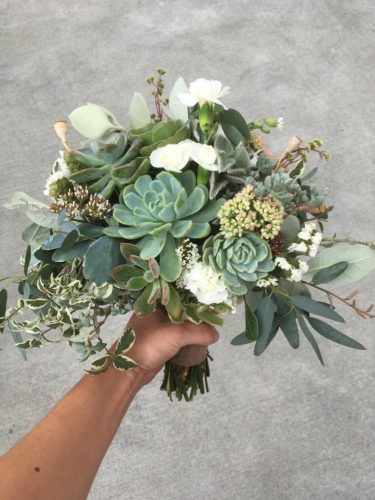 Cascading Wedding Bouquet – Succulent Artworks